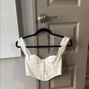 White Lace Crop Top